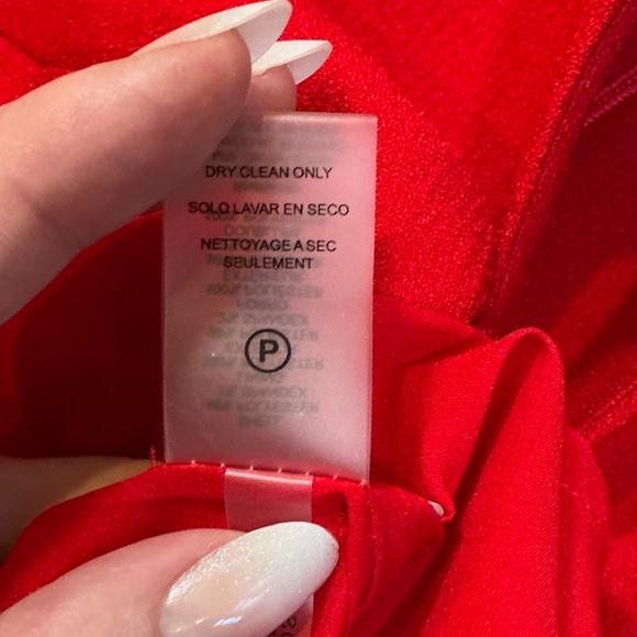 Karl Lagerfeld Paris Ruffle Cuff Sheath Dress Red Women’s Size 10 - Picture 10 of 10